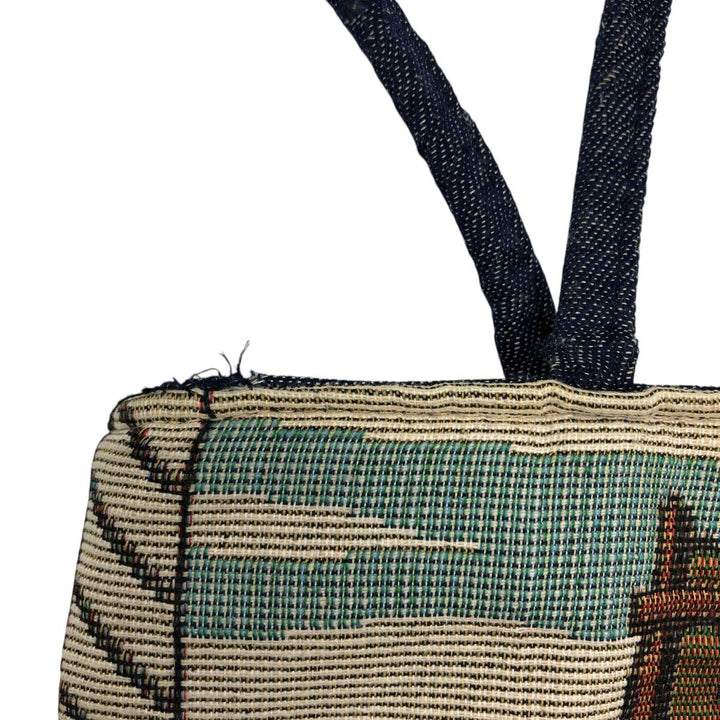 All-over pattern jacquard woven tote bag unclear Beige type Vintage Second Hand