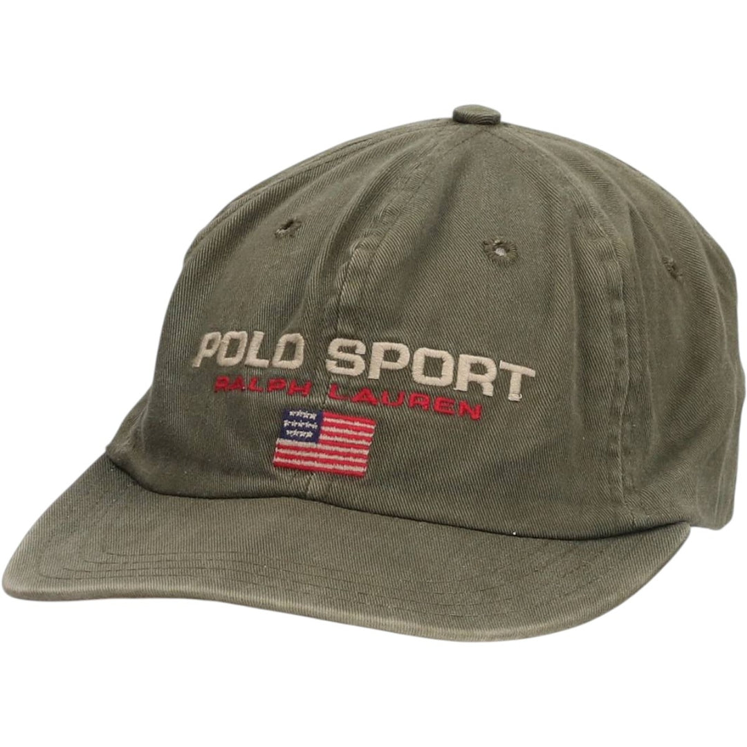 90'S Ralph Lauren POLO by Ralph Lauren Baseball Cap, 6-Panel Cap, Made in USA, One Size Fits All cotton Khaki type Vintage Second Hand