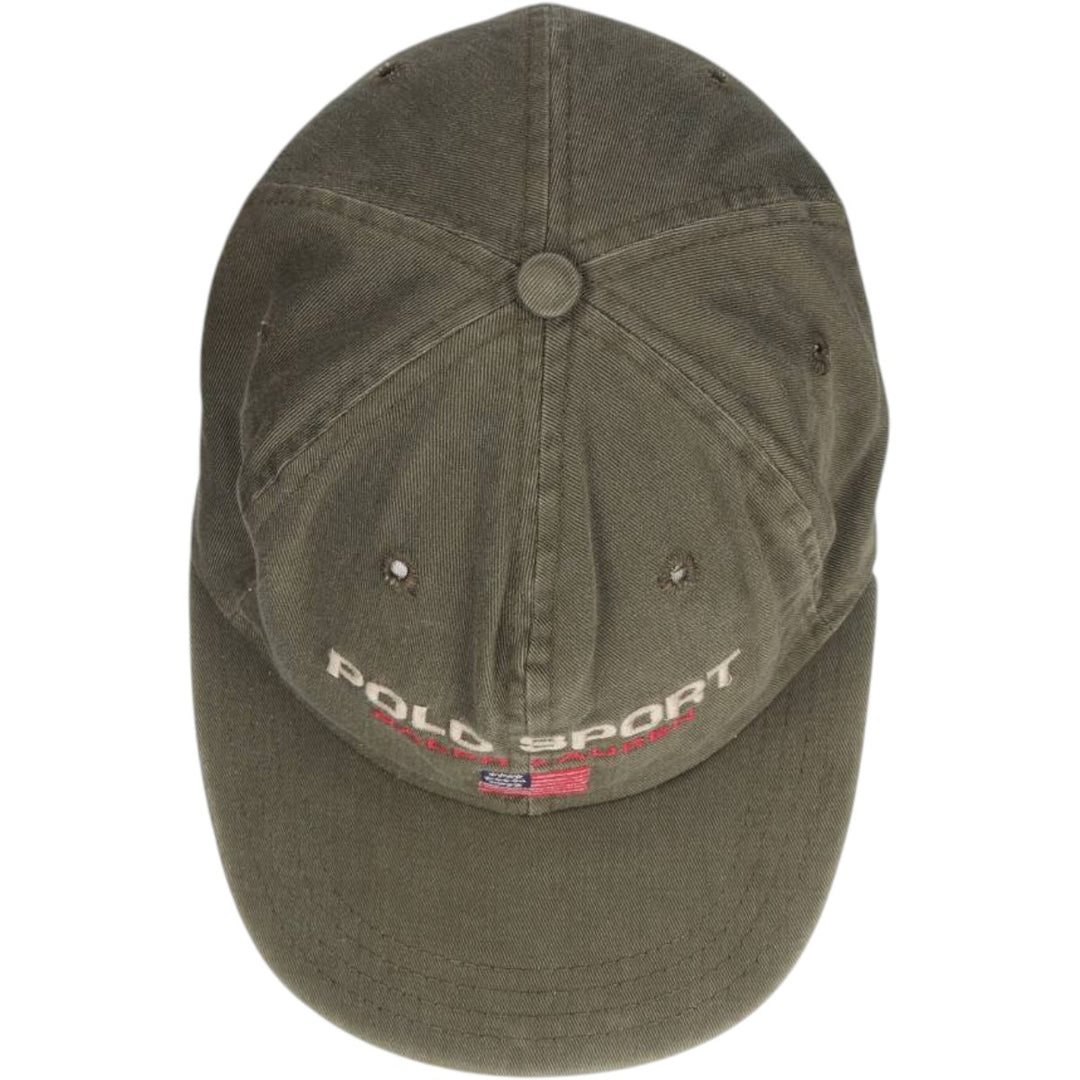 90'S Ralph Lauren POLO by Ralph Lauren Baseball Cap, 6-Panel Cap, Made in USA, One Size Fits All cotton Khaki type Vintage Second Hand