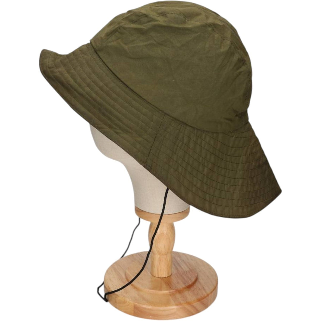 2000s-present Barbour 3-warrant safari hat with ear flaps, made in England, one size fits all. cotton Khaki type Vintage Second Hand