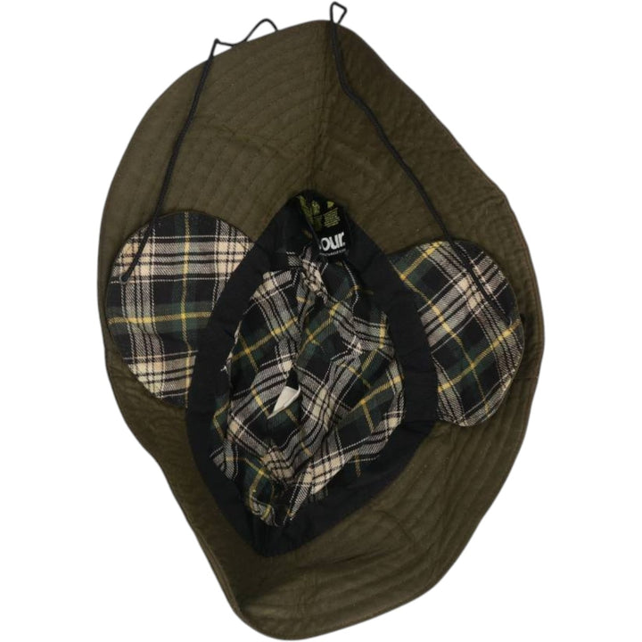 2000s-present Barbour 3-warrant safari hat with ear flaps, made in England, one size fits all. cotton Khaki type Vintage Second Hand
