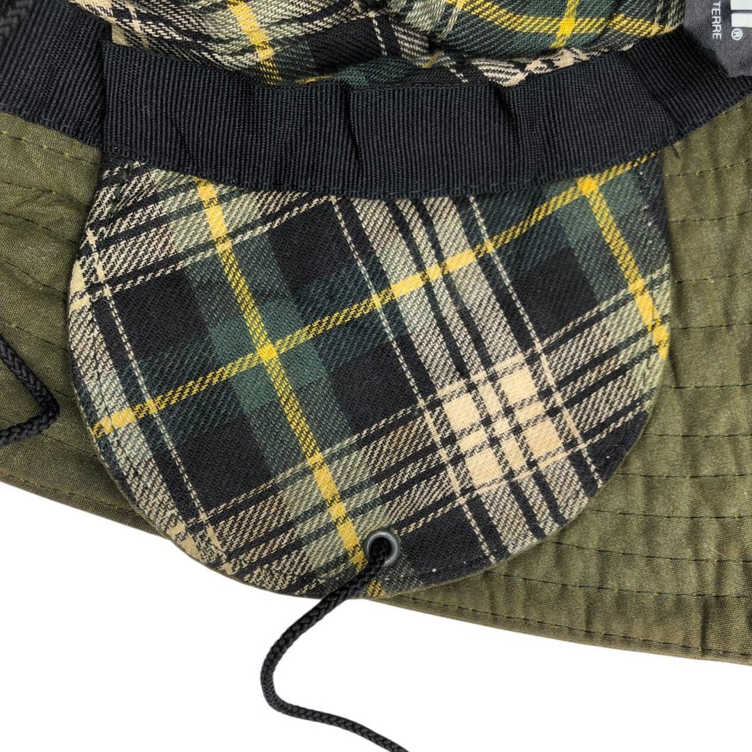 2000s-present Barbour 3-warrant safari hat with ear flaps, made in England, one size fits all. cotton Khaki type Vintage Second Hand