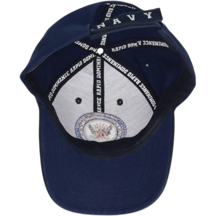 RAPID DOMINANCE USNAVY Military Baseball Cap, 6-Panel Cap, One Size Fits All acrylic navy blue type Vintage Second Hand