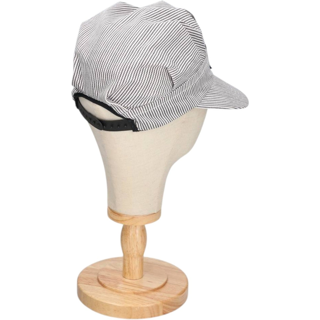 VICTORY Stripe Pattern Work Cap, Made in Canada, One Size Fits All cotton navy blue type Vintage Second Hand