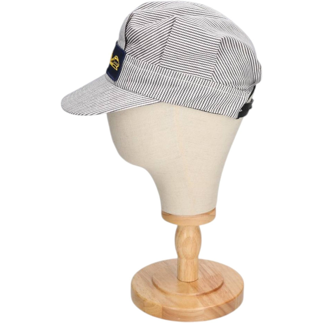 VICTORY Stripe Pattern Work Cap, Made in Canada, One Size Fits All cotton navy blue type Vintage Second Hand