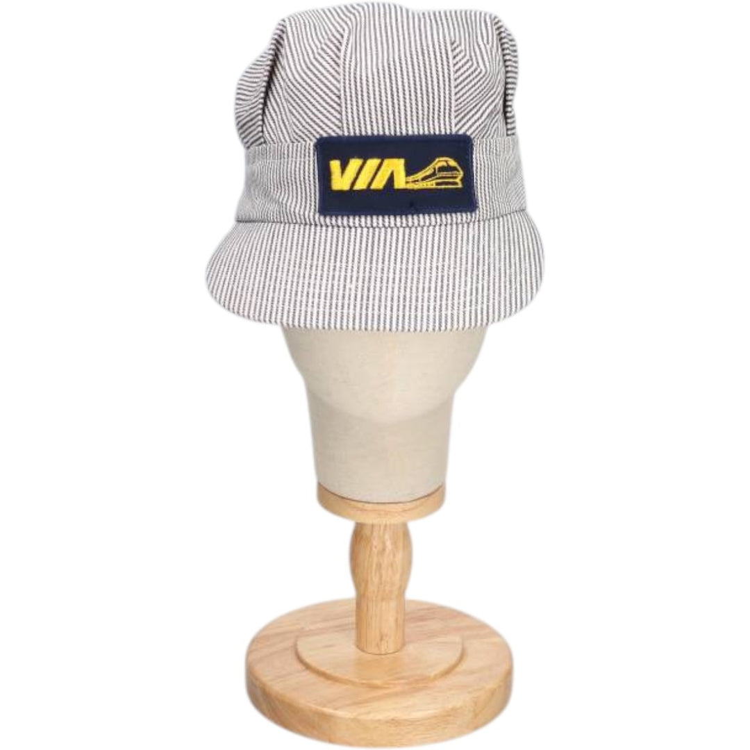 VICTORY Stripe Pattern Work Cap, Made in Canada, One Size Fits All cotton navy blue type Vintage Second Hand