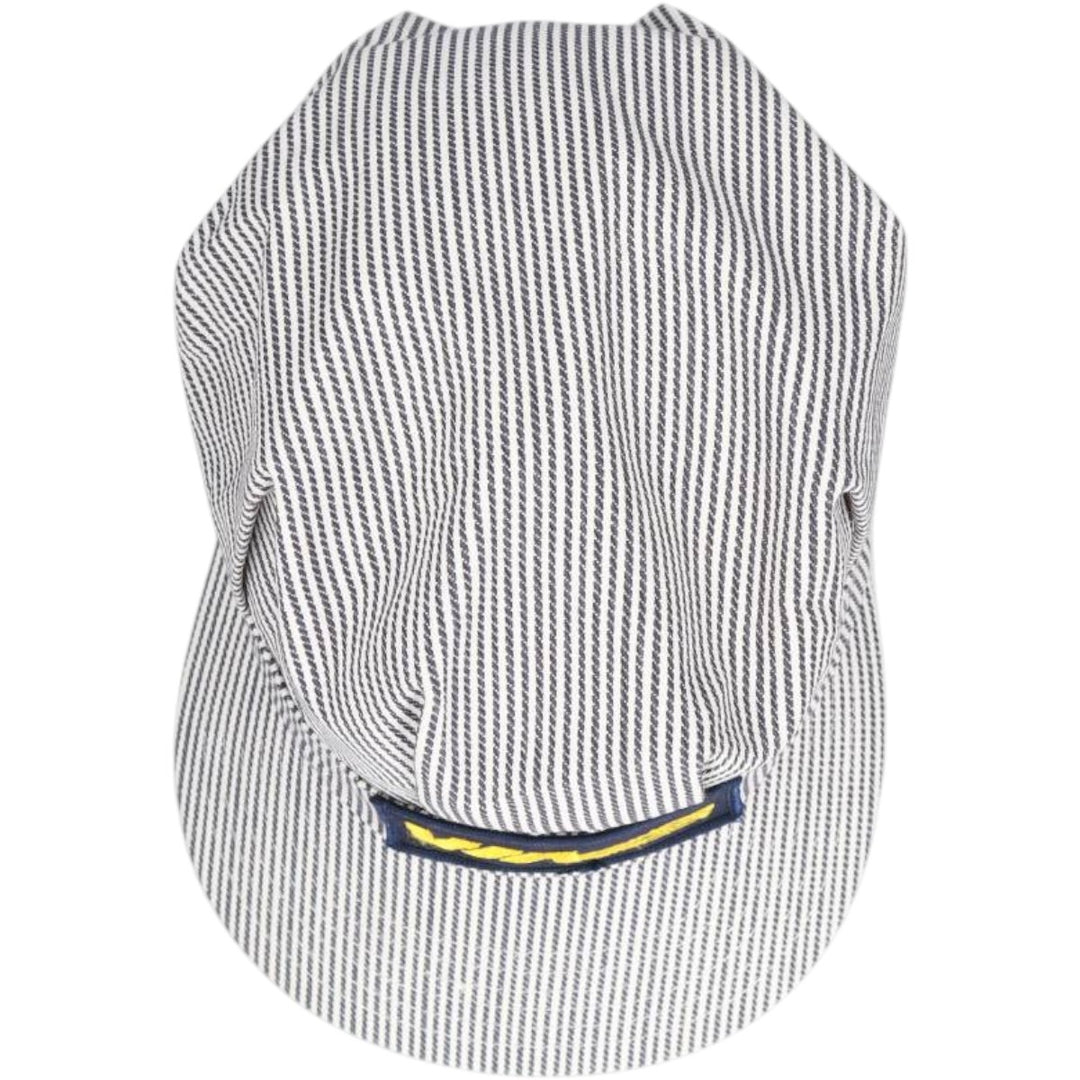 VICTORY Stripe Pattern Work Cap, Made in Canada, One Size Fits All cotton navy blue type Vintage Second Hand