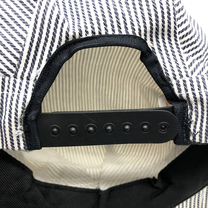 VICTORY Stripe Pattern Work Cap, Made in Canada, One Size Fits All cotton navy blue type Vintage Second Hand