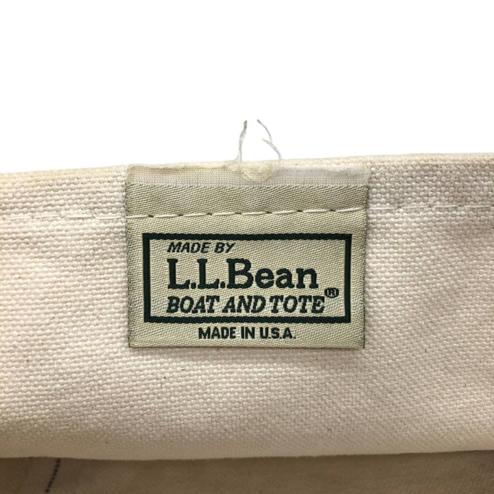 LLBean BOAT AND TOTE Tote Bag Made in USA cotton unbleached Vintage Second Hand