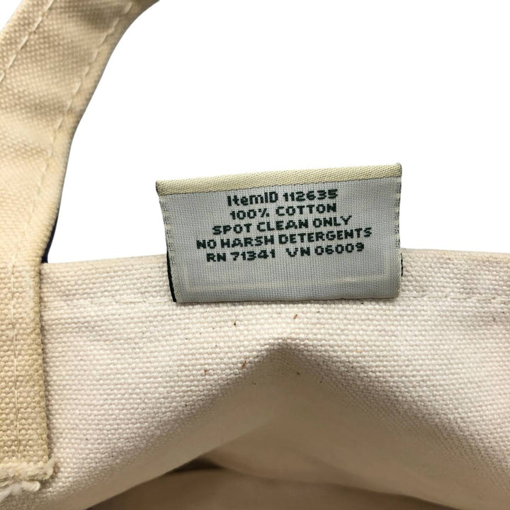 LLBean BOAT AND TOTE Tote Bag Made in USA cotton unbleached Vintage Second Hand