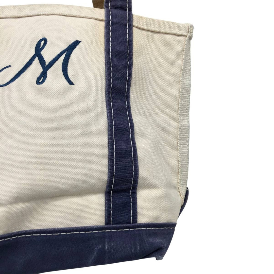 LLBean BOAT AND TOTE Tote Bag Made in USA cotton unbleached Vintage Second Hand