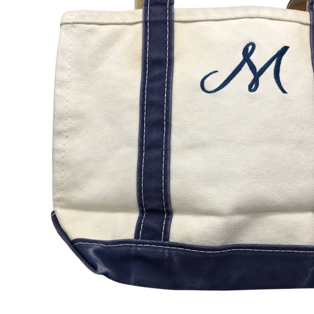LLBean BOAT AND TOTE Tote Bag Made in USA cotton unbleached Vintage Second Hand