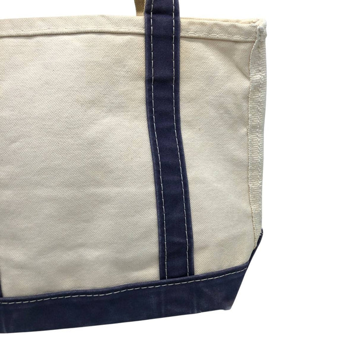 LLBean BOAT AND TOTE Tote Bag Made in USA cotton unbleached Vintage Second Hand