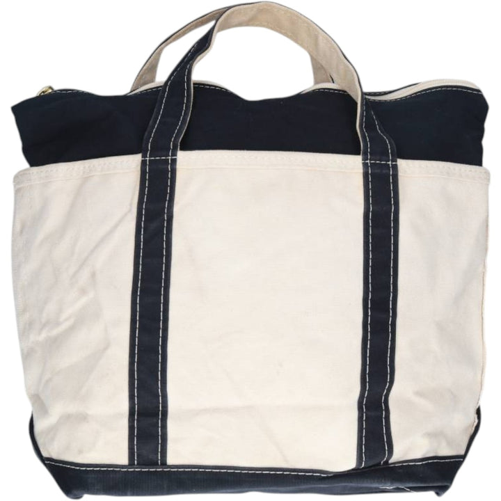 LLBean BOAT AND TOTE Tote Bag Made in USA cotton unbleached Vintage Second Hand