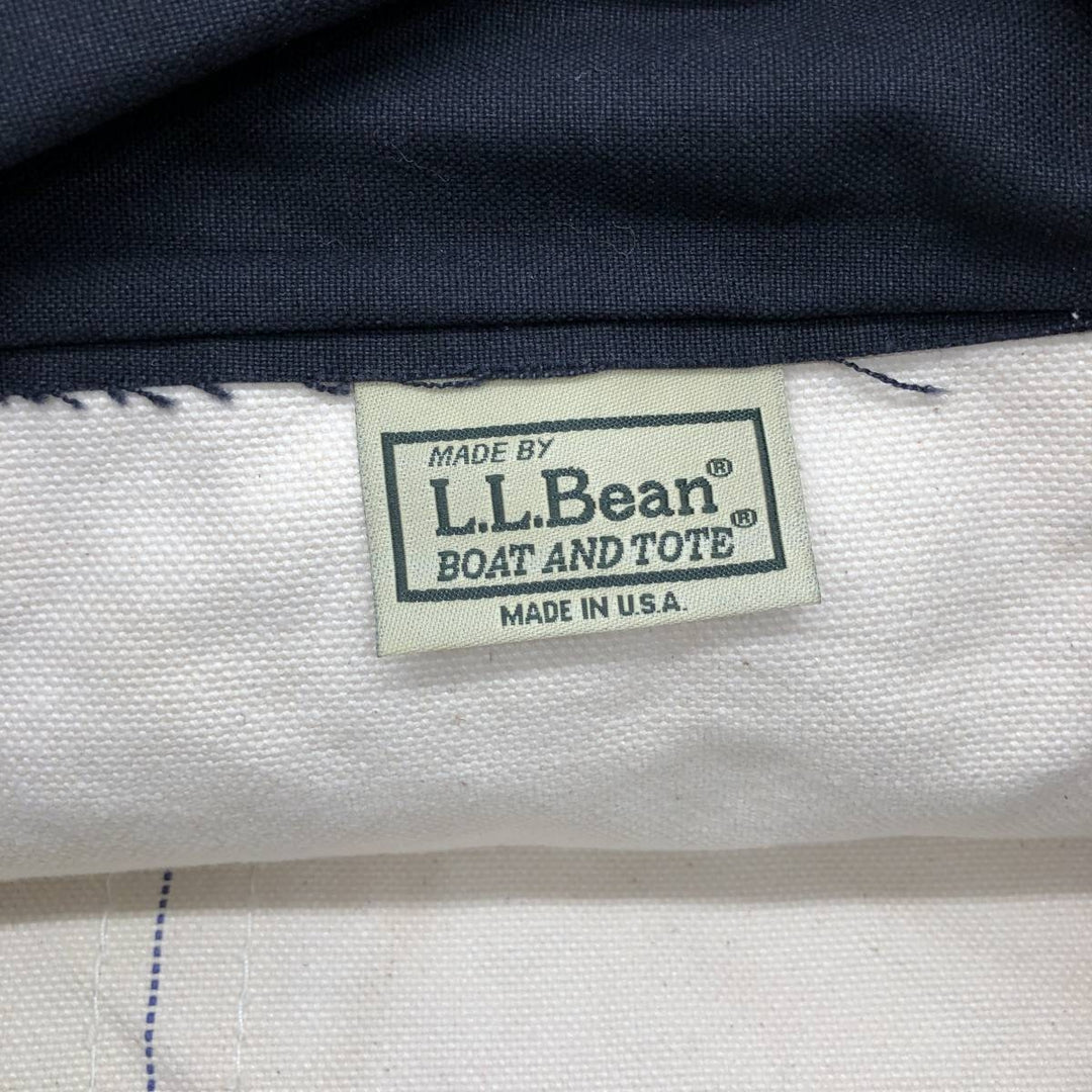 LLBean BOAT AND TOTE Tote Bag Made in USA cotton unbleached Vintage Second Hand