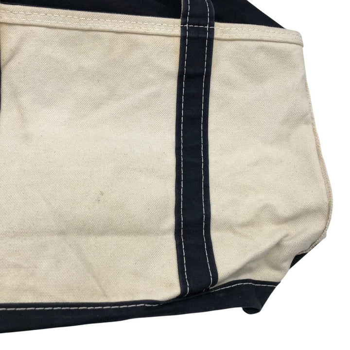 LLBean BOAT AND TOTE Tote Bag Made in USA cotton unbleached Vintage Second Hand
