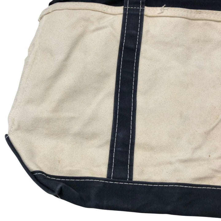 LLBean BOAT AND TOTE Tote Bag Made in USA cotton unbleached Vintage Second Hand