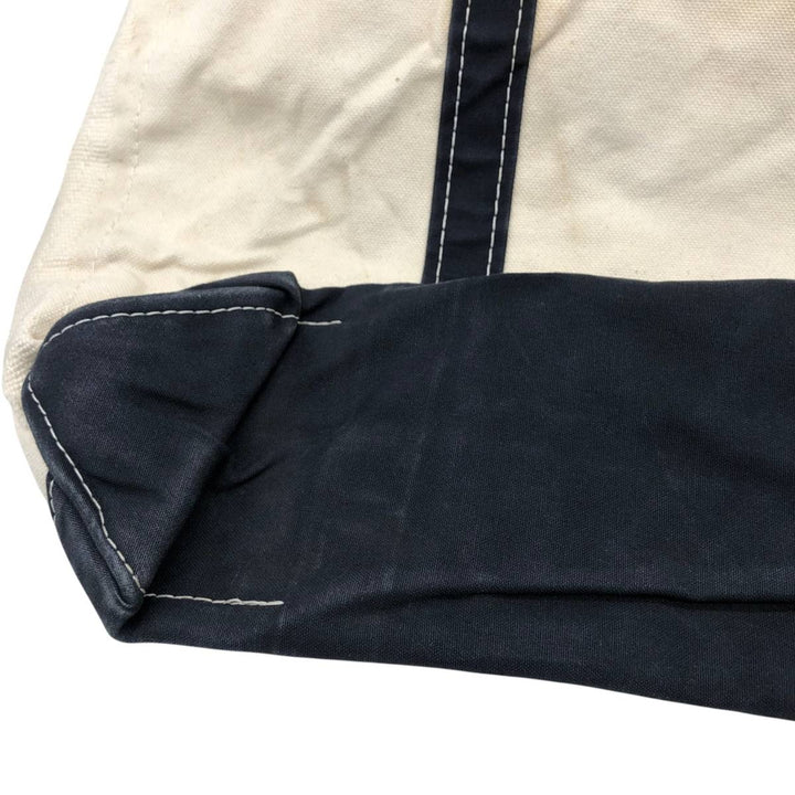 LLBean BOAT AND TOTE Tote Bag Made in USA cotton unbleached Vintage Second Hand