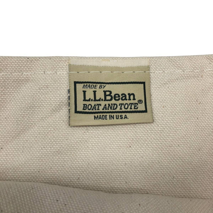 LLBean BOAT AND TOTE Tote Bag Made in USA cotton unbleached Vintage Second Hand