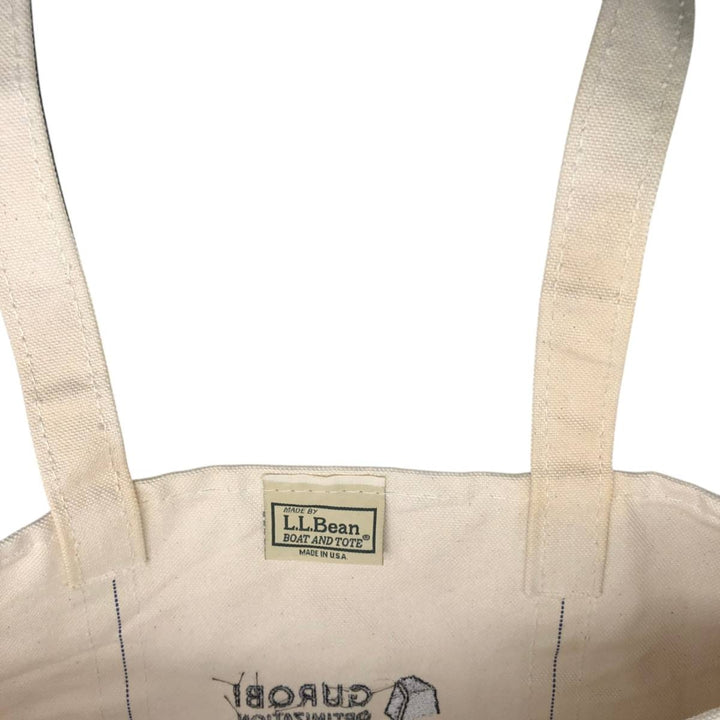 LLBean BOAT AND TOTE Tote Bag Made in USA cotton unbleached Vintage Second Hand