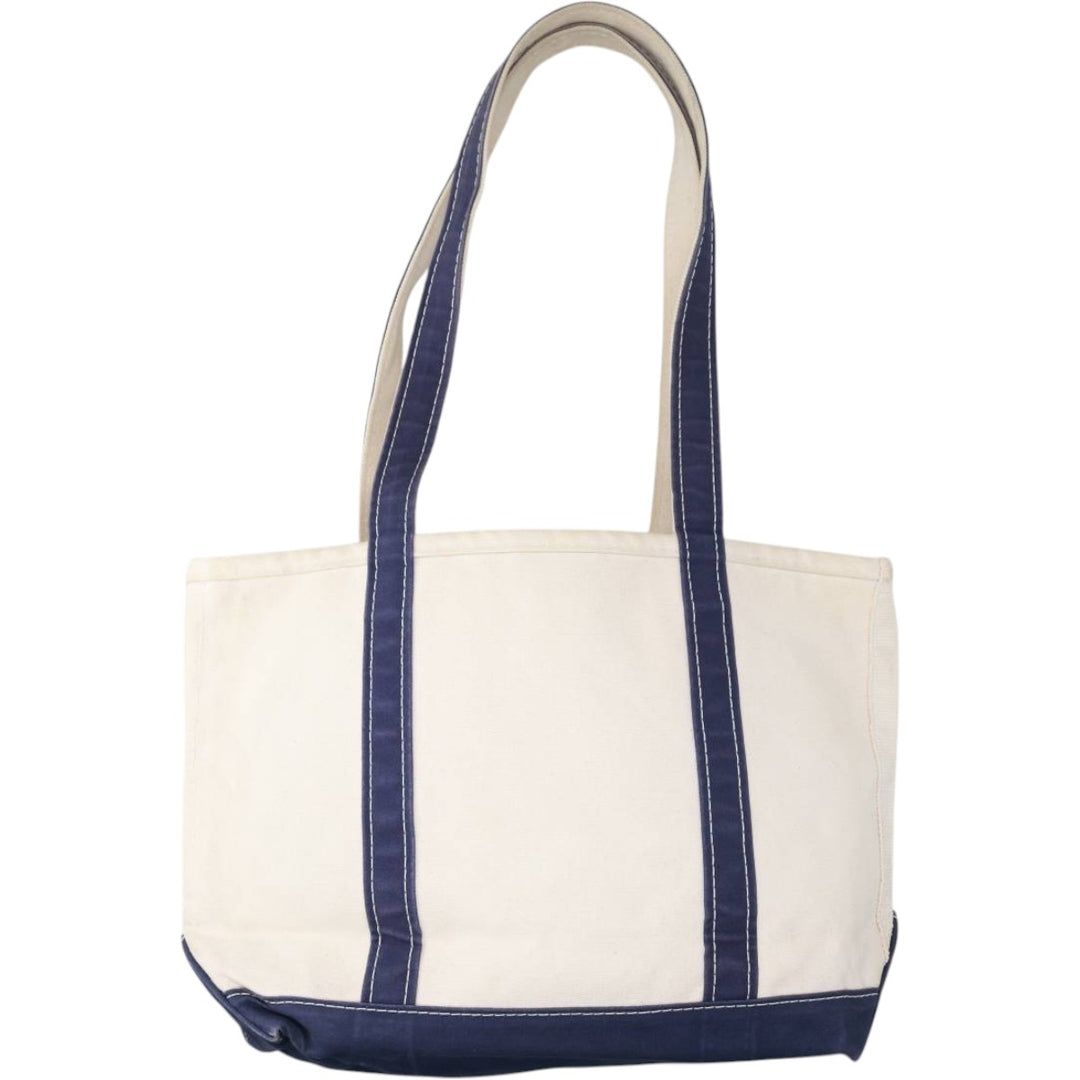 LLBean BOAT AND TOTE Tote Bag Made in USA cotton unbleached Vintage Second Hand