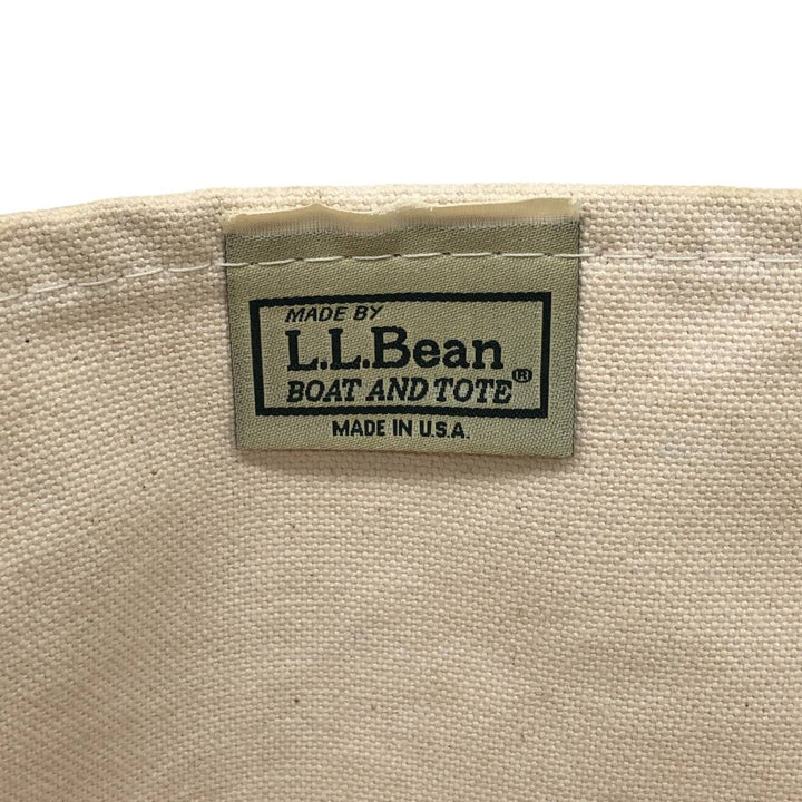 LLBean BOAT AND TOTE Tote Bag Made in USA cotton unbleached Vintage Second Hand