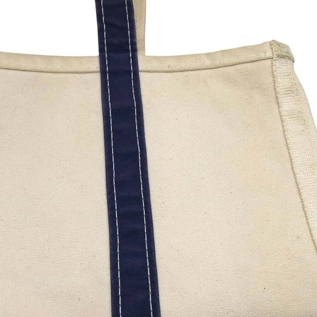 LLBean BOAT AND TOTE Tote Bag Made in USA cotton unbleached Vintage Second Hand
