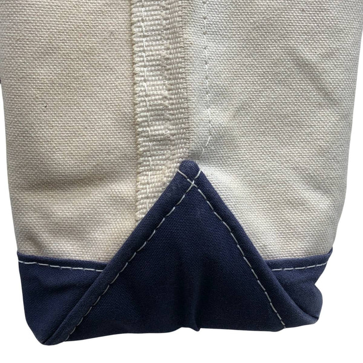 LLBean BOAT AND TOTE Tote Bag Made in USA cotton unbleached Vintage Second Hand