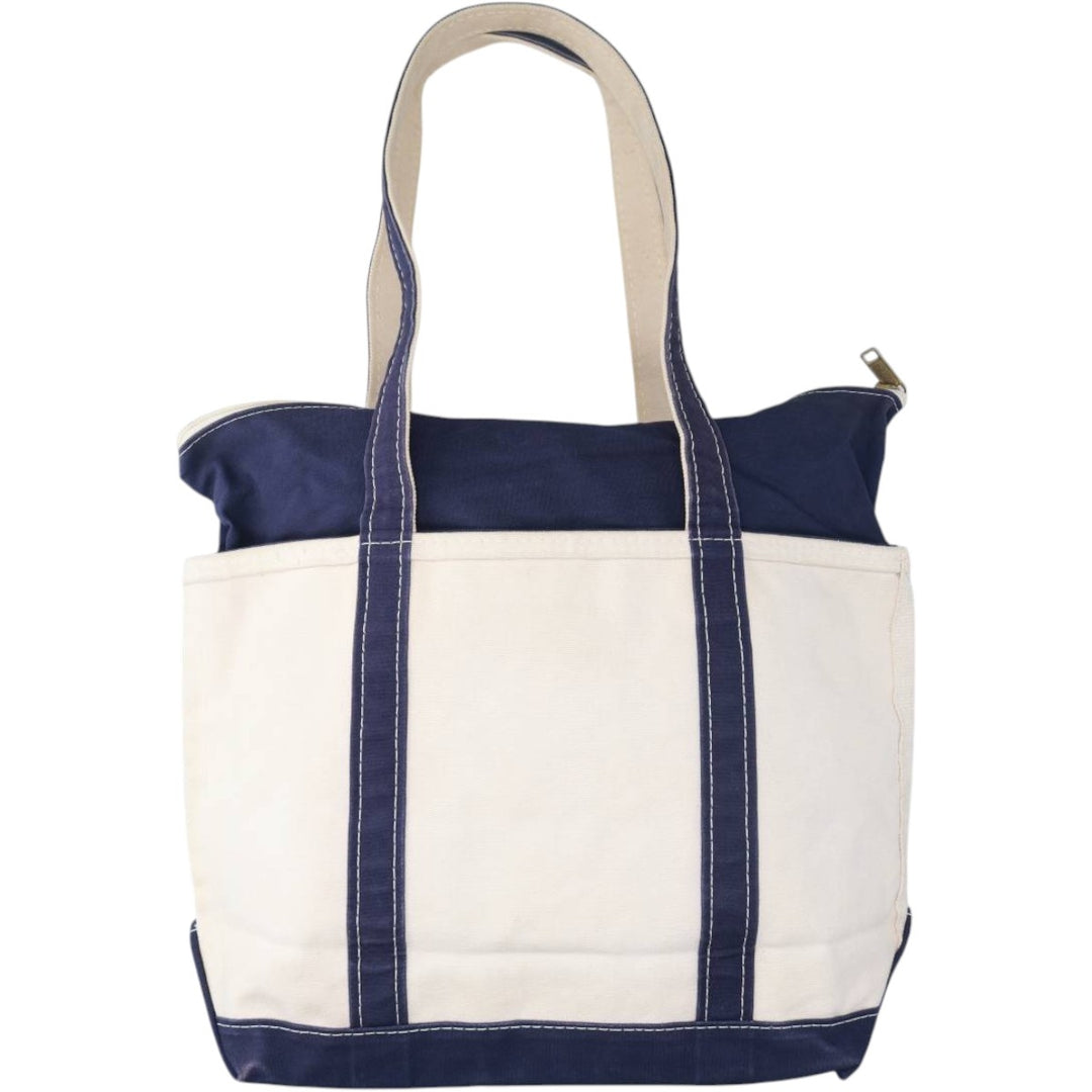 LLBean BOAT AND TOTE Tote Bag Made in USA cotton unbleached Vintage Second Hand