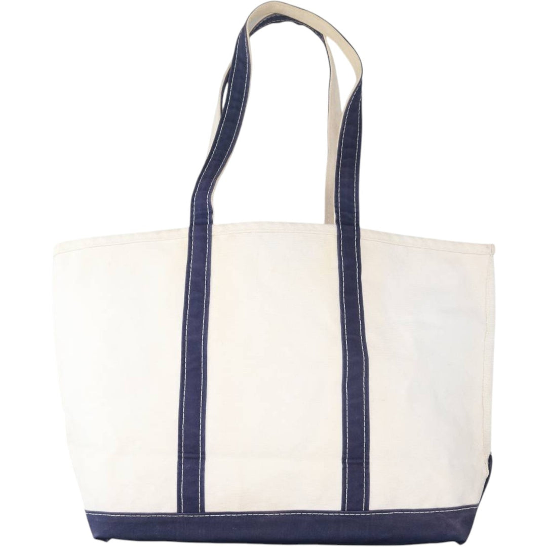 LLBean BOAT AND TOTE Tote Bag Made in USA cotton unbleached Vintage Second Hand