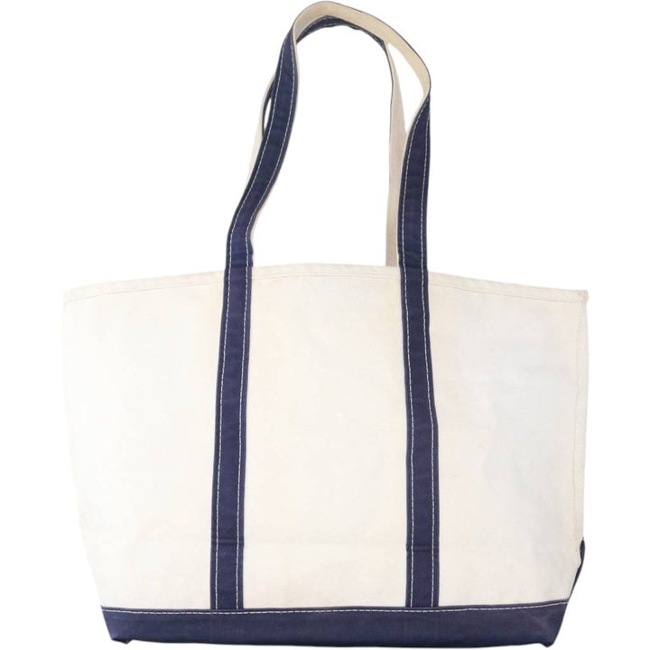 LLBean BOAT AND TOTE Tote Bag Made in USA cotton unbleached Vintage Second Hand
