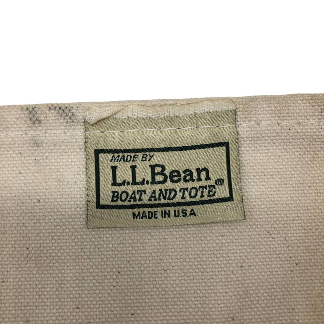 LLBean BOAT AND TOTE Tote Bag Made in USA cotton unbleached Vintage Second Hand