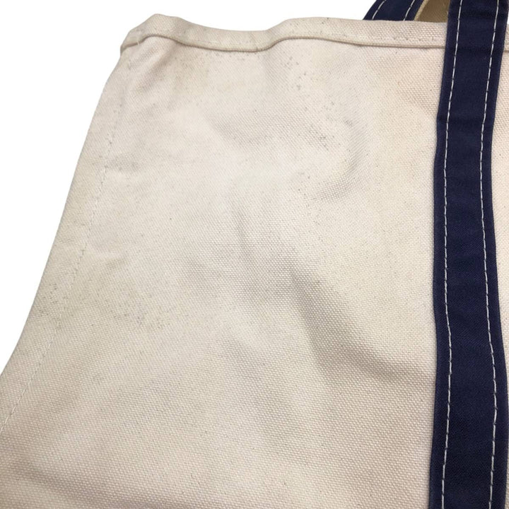 LLBean BOAT AND TOTE Tote Bag Made in USA cotton unbleached Vintage Second Hand