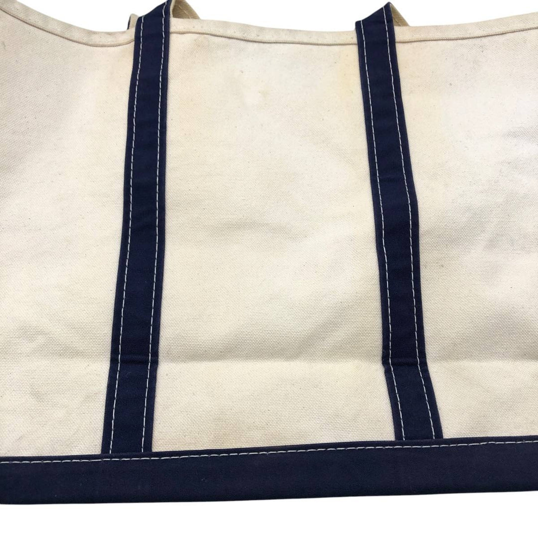 LLBean BOAT AND TOTE Tote Bag Made in USA cotton unbleached Vintage Second Hand