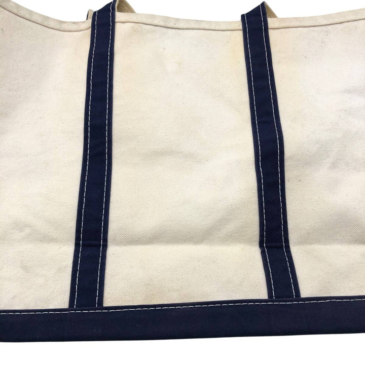 LLBean BOAT AND TOTE Tote Bag Made in USA cotton unbleached Vintage Second Hand