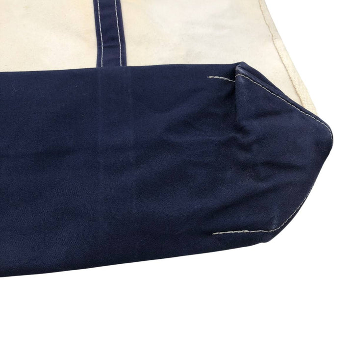 LLBean BOAT AND TOTE Tote Bag Made in USA cotton unbleached Vintage Second Hand
