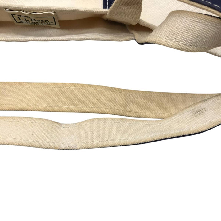 LLBean BOAT AND TOTE Tote Bag Made in USA cotton unbleached Vintage Second Hand