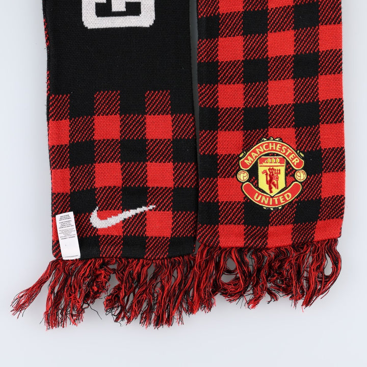 Nike Premier League Manchester United FC Check Pattern Soccer Acrylic Scarf acrylic black type Vintage Second Hand