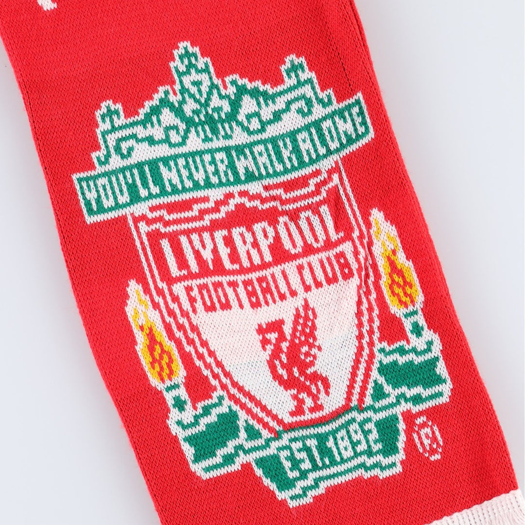 PREMIER LEAGE LIVERPOOL FC (Liverpool FC) Soccer Acrylic Scarf, Made in the UK acrylic red type Vintage Second Hand