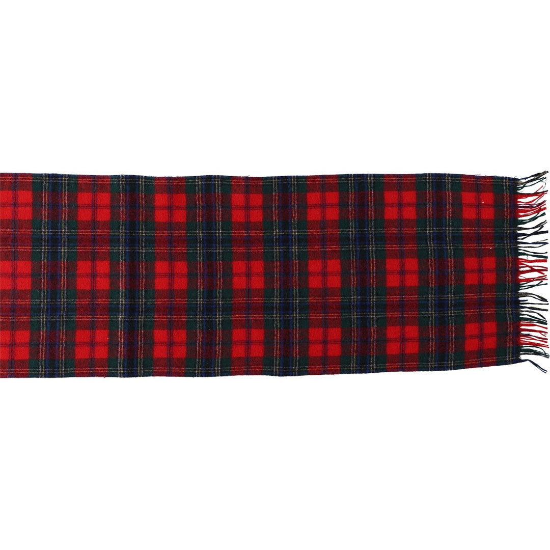 1970'S Pendleton Check Pattern Tartan Wool Scarf, Made in USA, Vintage wool red type Vintage Second Hand