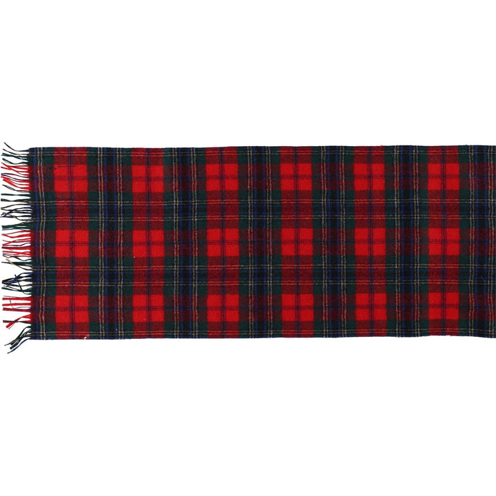 1970'S Pendleton Check Pattern Tartan Wool Scarf, Made in USA, Vintage wool red type Vintage Second Hand