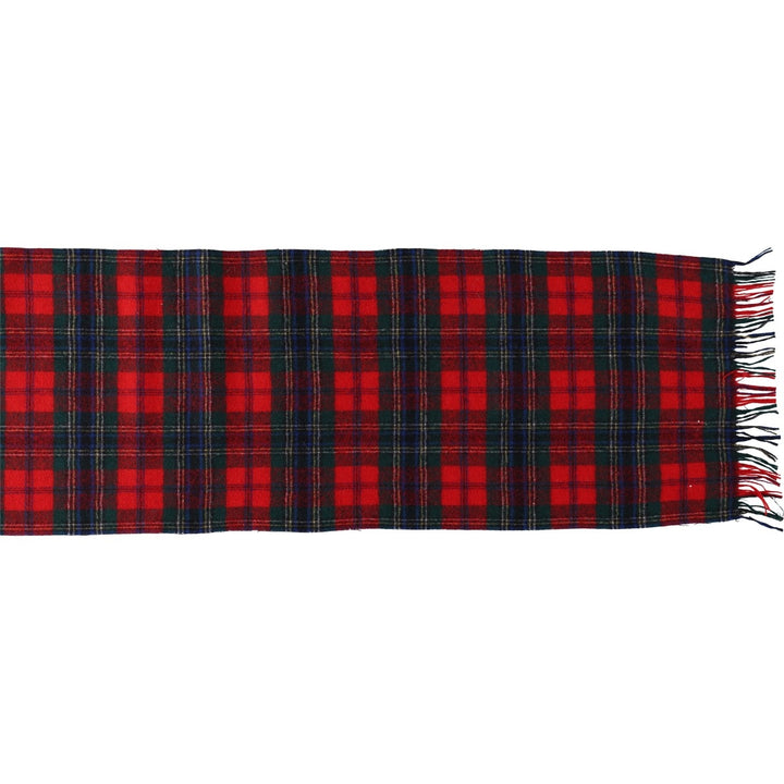 1970'S Pendleton Check Pattern Tartan Wool Scarf, Made in USA, Vintage wool red type Vintage Second Hand
