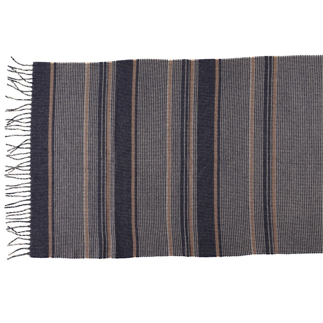 Pendleton Houndstooth Pattern Border Pattern Wool Scarf unclear navy blue type Vintage Second Hand