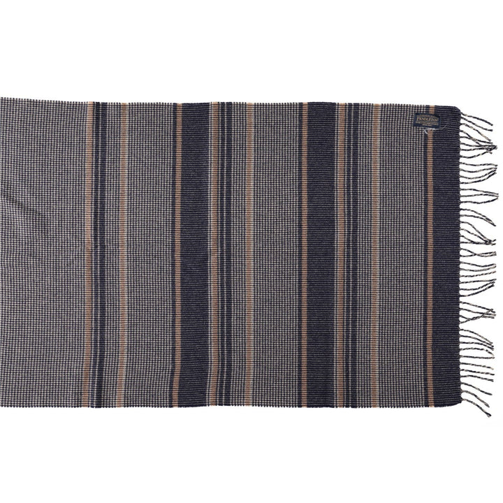 Pendleton Houndstooth Pattern Border Pattern Wool Scarf unclear navy blue type Vintage Second Hand