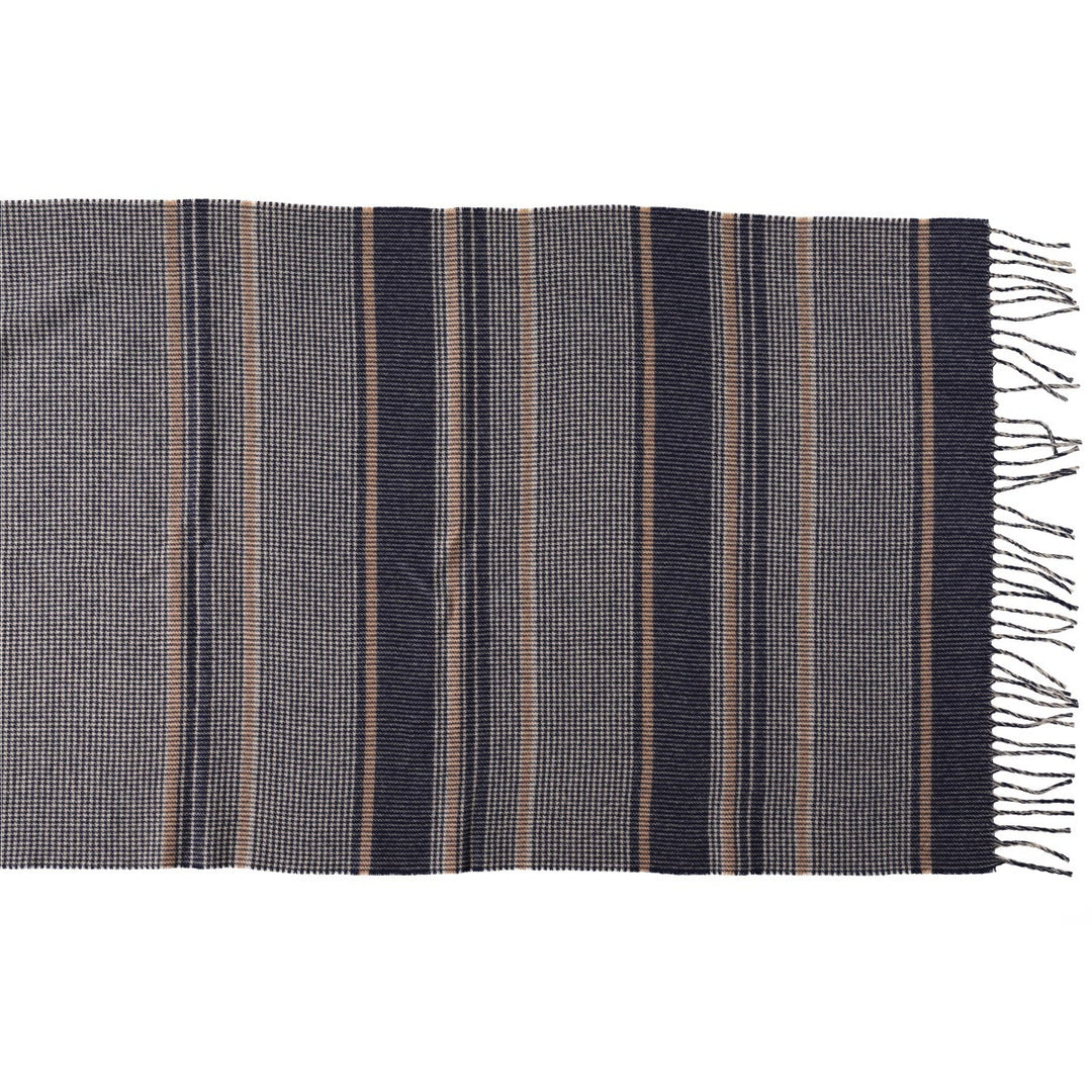 Pendleton Houndstooth Pattern Border Pattern Wool Scarf unclear navy blue type Vintage Second Hand