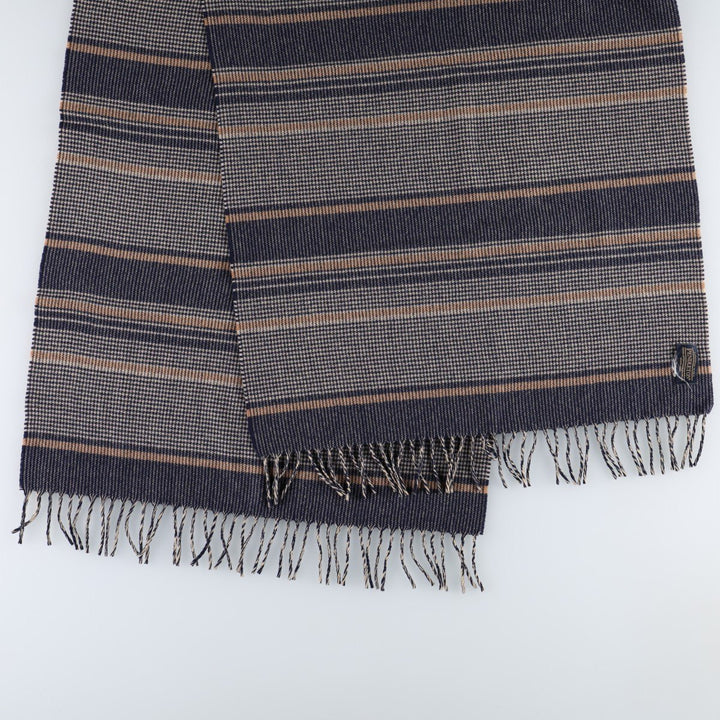 Pendleton Houndstooth Pattern Border Pattern Wool Scarf unclear navy blue type Vintage Second Hand