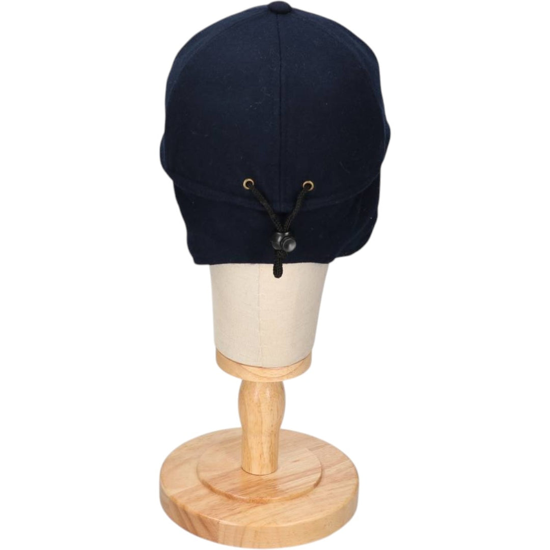 VOLKSWAGEN Earflap Suede Leather Brim Cap (One Size Fits All) unclear navy blue type Vintage Second Hand