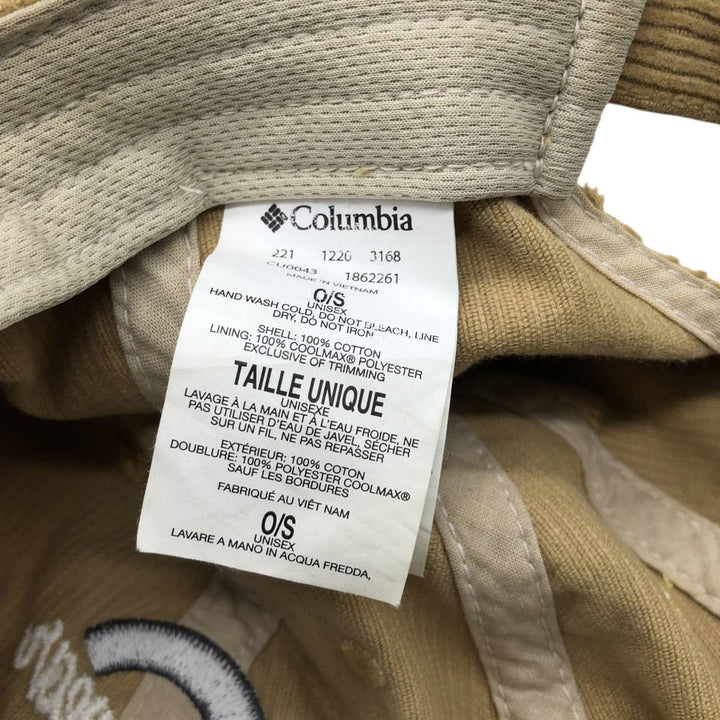 Columbia Corduroy Cap, One Size Fits All (approx.) cotton Beige type Vintage Second Hand