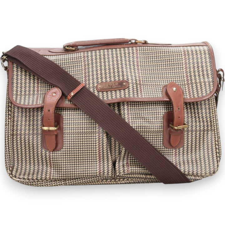 Ralph Lauren Polo Ralph Lauren Check Pattern Gun Club Check 2-Way Shoulder Bag genuine leather Beige type Vintage Second Hand