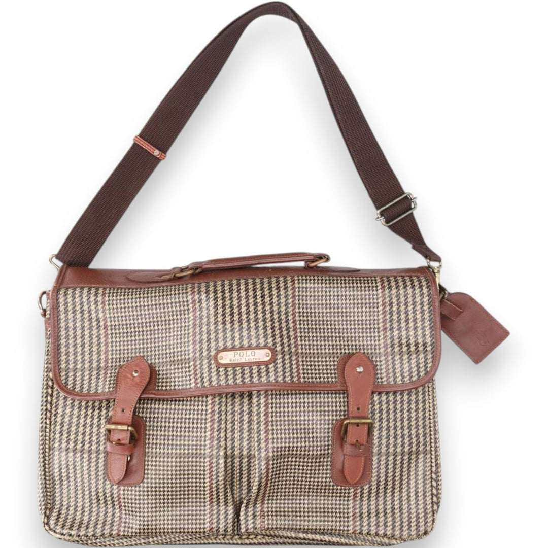 Ralph Lauren Polo Ralph Lauren Check Pattern Gun Club Check 2-Way Shoulder Bag genuine leather Beige type Vintage Second Hand